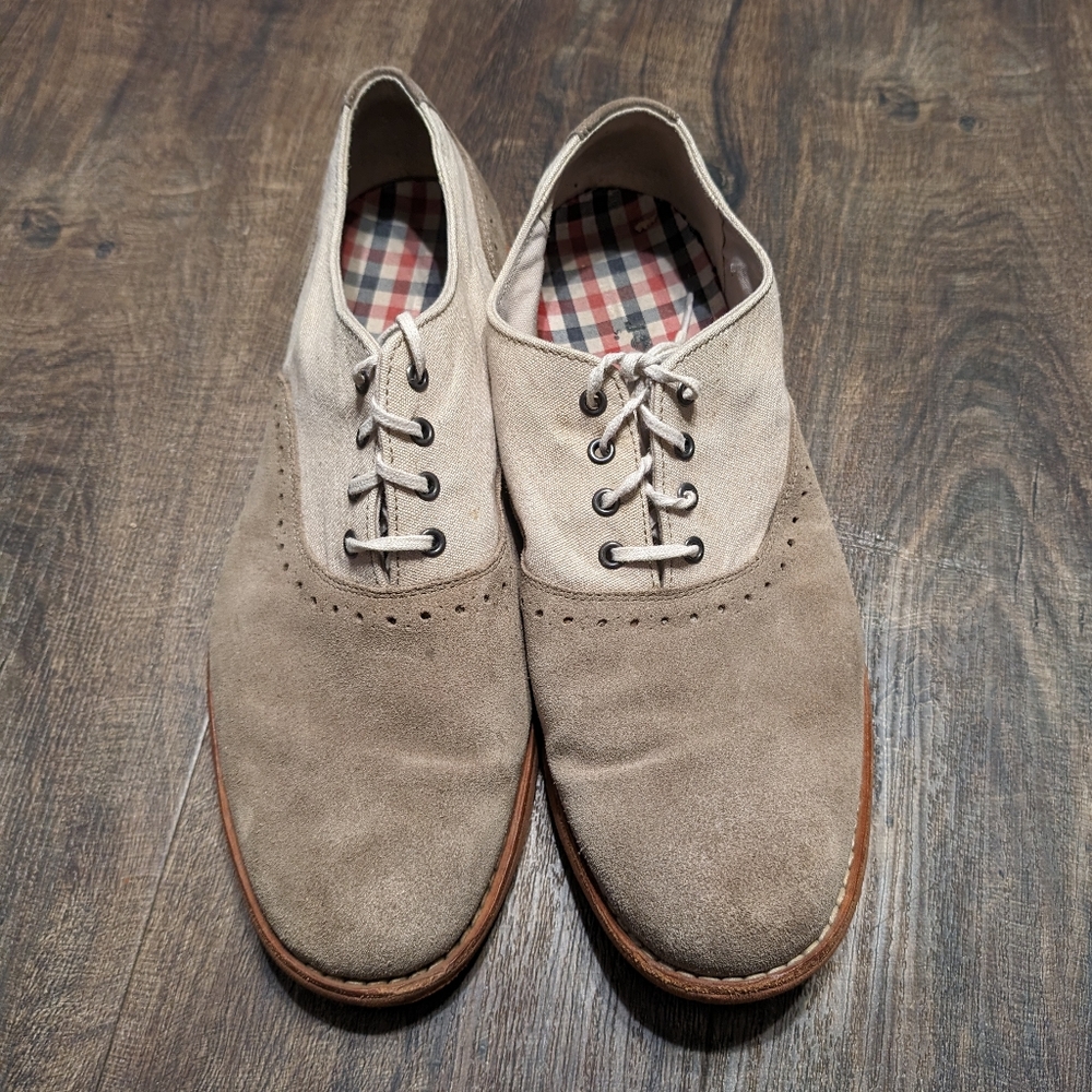 Timberland 10 Mens Oxford Lace Up Shoes Tan Canvas Suede